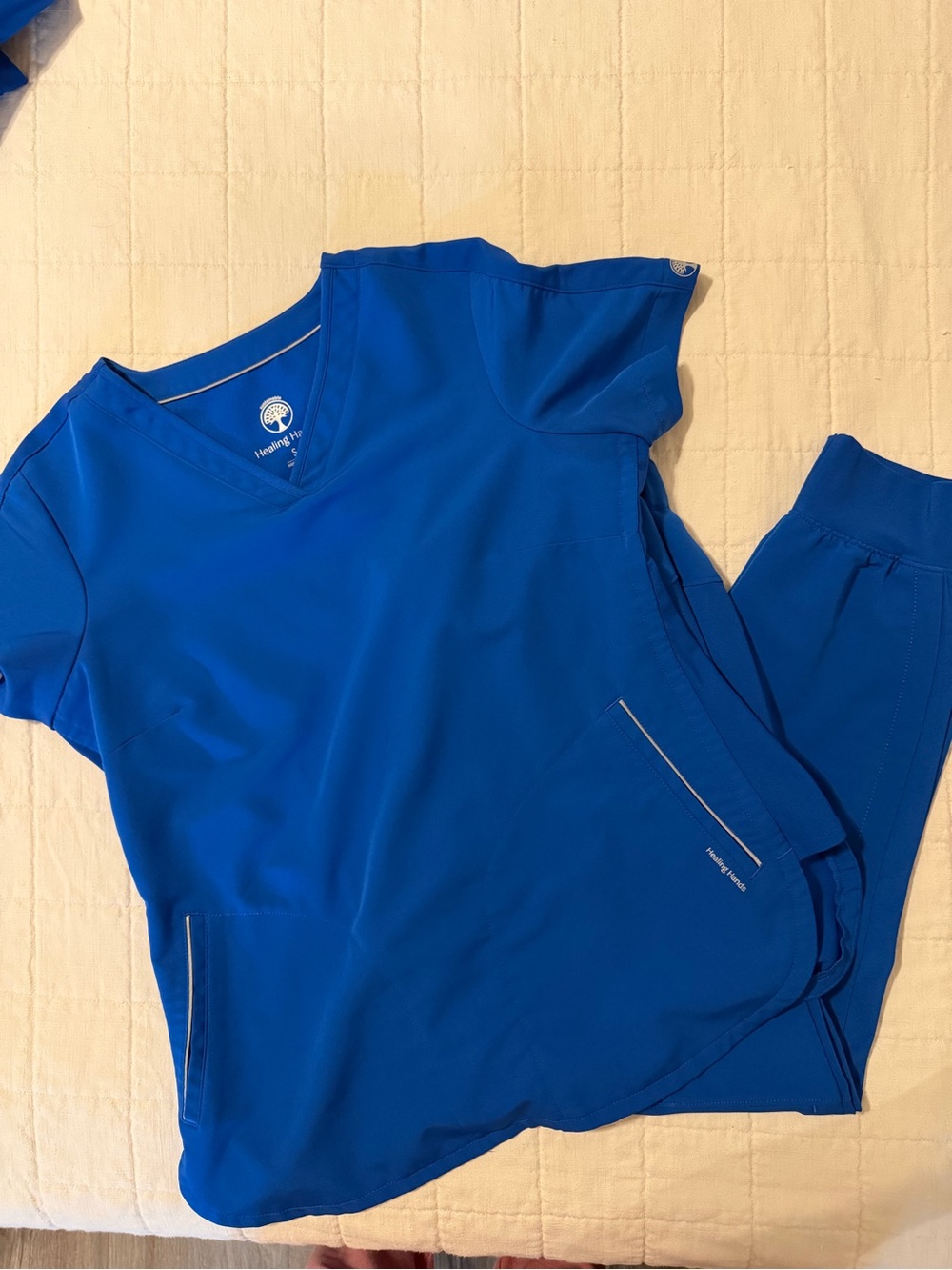 healing hands Royal Blue Women’s Scrub Top and Jogger Pants